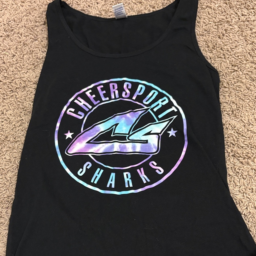 Black Cheersport Sharks Tank Top